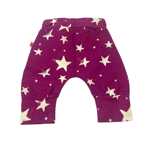 Noe and Zoe Baby Pants Purple Inverse Stars Drawstring Waist Size 0-3M NWT - Picture 3 of 7